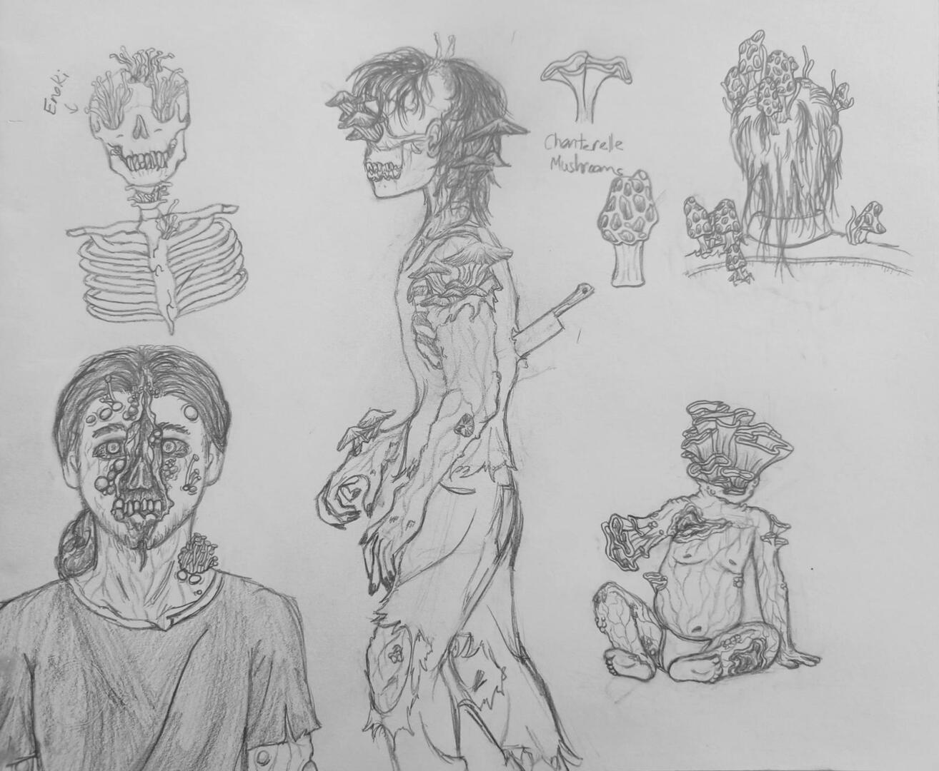Mushroom Zombie Sketches